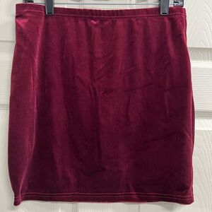 SHEIN BAE Maroon Velvet Short Skirt - Size 12 - NWT